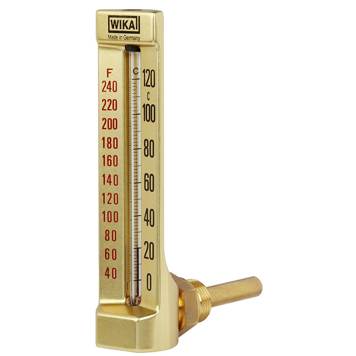 Mechanical glass tube thermometer