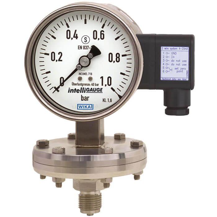 PGT43HP.100, PGT43HP.160 Diaphragm pressure gauge with electrical signal output